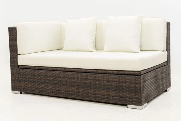 OUTFLEXX 2-Sitzer Ecksofa, Braun Marmoriert, Polyrattan, 145 X 85 X 70 Cm, Wasserfeste Kissenbox, Armlehne Re. 10 OUTFLEXX 2-Sitzer Ecksofa, Braun Marmoriert, Polyrattan, 145 X 85 X 70 Cm, Wasserfeste Kissenbox, Armlehne Re. – Bild 10