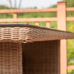 OUTFLEXX Dining Set, Hellbraun, Polyrattan, Tisch 220x100cm, Spraystone, 6mm, 6 Dining Sessel, Verstellbar -Günstiges Garten Perle Geschäft 10 20680.jpg