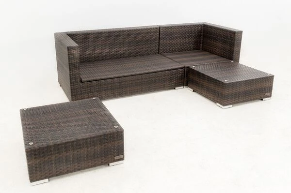 OUTFLEXX Loungemöbel-Set, Braun Marmoriert, 5 Pers, Polyrattan, Wasserfeste Kissenbox 14 OUTFLEXX Loungemöbel-Set, Braun Marmoriert, 5 Pers, Polyrattan, Wasserfeste Kissenbox – Bild 14