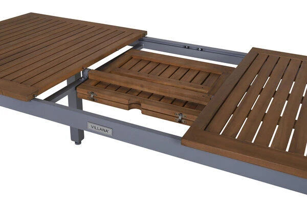 VILLANA Esstischgarnitur, Silber/schwarz, Alu/ FSC-Akazienholz, Ausziehtisch 150/200 Cm, 6 Multipositionssessel 11 VILLANA Esstischgarnitur, Silber/schwarz, Alu/ FSC-Akazienholz, Ausziehtisch 150/200 Cm, 6 Multipositionssessel – Bild 11