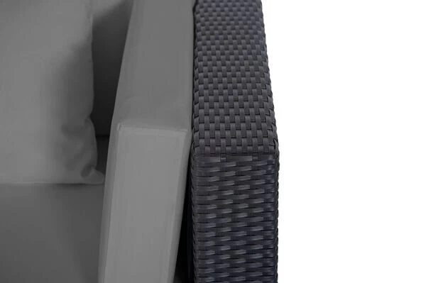 OUTFLEXX Loungemöbel-Set, Schwarz, Polyrattan, 6 Personen, Wasserfeste Kissenbox, Inkl. Kaffeetisch 11 OUTFLEXX Loungemöbel-Set, Schwarz, Polyrattan, 6 Personen, Wasserfeste Kissenbox, Inkl. Kaffeetisch – Bild 11