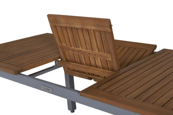 VILLANA Esstischgarnitur, Silber/schwarz, Alu/ FSC-Akazienholz, Ausziehtisch 150/200 Cm, 6 Multipositionssessel 12 VILLANA Esstischgarnitur, Silber/schwarz, Alu/ FSC-Akazienholz, Ausziehtisch 150/200 Cm, 6 Multipositionssessel – Bild 12