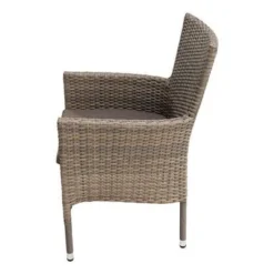 Ploß Rabida Sitzgruppe, Champagner-meliert, Polyrattan, Tisch 170 X 90 Cm, 4 Stapelsessel, Glasplatte In Steinoptik -Günstiges Garten Perle Geschäft 14 21072.jpg