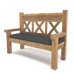 OUTFLEXX Gartenbank, Natur, Recyceltes FSC®-Teakholz, 160x73cm, Mit Rücken- Und Armlehnen, Rustikal Gebürstet