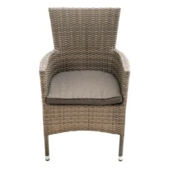 Ploß Rabida Sitzgruppe, Champagner-meliert, Polyrattan, Tisch 170 X 90 Cm, 4 Stapelsessel, Glasplatte In Steinoptik -Günstiges Garten Perle Geschäft 15 21072.jpg