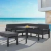VILLANA Dining-Lounge, Schwarz/grau Meliert, Alu/Polyester, Inkl. Kissen
