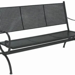 MBM Bank Romeo, Marone, Schmiedeeisen Verzinkt, Pulverbeschichtet, 3-Sitzer, 171x101x68 Cm