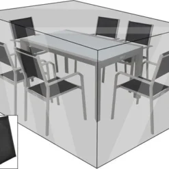 OUTFLEXX Premium Abdeckhaube Für Sitzgruppen, Schwarz, Wasserbeständig, 202 X 162 X 72 Cm