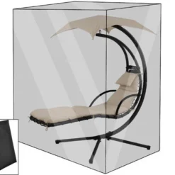 OUTFLEXX Premium Abdeckhaube Für Leco Schwingliege, Schwarz, Wasserbeständig, 187 X 82 X 212 Cm