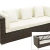 OUTFLEXX 3-Sitzer Sofa, Braun Marmoriert, Polyrattan, 210 X 85 X 70 Cm, Wasserfeste Kissenbox