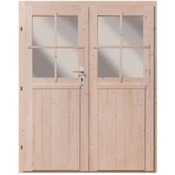 KARIBU Doppelflügeltür, Fichtenholz