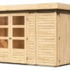 KARIBU Gartenhaus Retola 2, Fichtenholz 19 Mm, Inkl. Anbauschrank