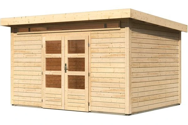 KARIBU Gartenhaus Kandern 9, Fichtenholz 28 Mm, Naturbelassen, Ca. 10,8 M² 1 KARIBU Gartenhaus Kandern 9, Fichtenholz 28 Mm, Naturbelassen, Ca. 10,8 M²
