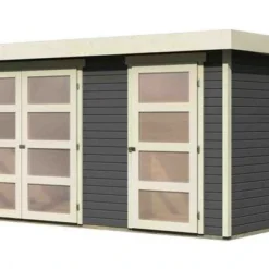 KARIBU Gartenhaus Mühlentrup, Fichtenholz 19 Mm, Flachdach