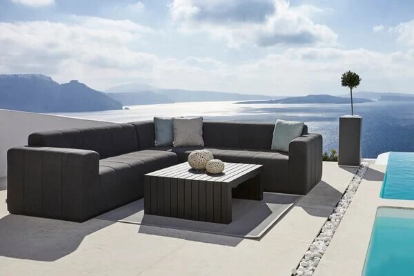 OUTFLEXX Bite Loungeset, Sooty, Alu/Sunbrella, 5 Personen, 2 Kaffeetische, Je 90 X 45 X 35 Cm 1 OUTFLEXX Bite Loungeset, Sooty, Alu/Sunbrella, 5 Personen, 2 Kaffeetische, Je 90 X 45 X 35 Cm
