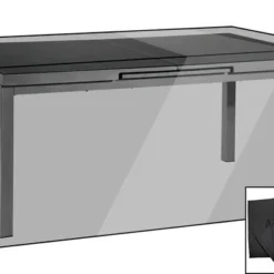 OUTFLEXX Premium Abdeckhaube, Für Esstische, Schwarz, 222 X 122 X 74 Cm, Wasserbeständig
