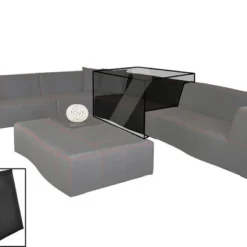 OUTFLEXX Premium Abdeckhaube, Für 2-Sitzer, Z.B. 18523, Schwarz, 138 X 104 X 72 Cm, Wasserbeständig