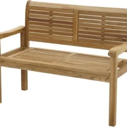 Ploß Zweisitzer Landhausbank York, Premium-Teak, Natur, 120x64x95 Cm