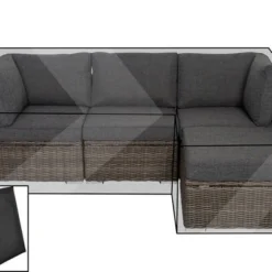 OUTFLEXX Premium Abdeckhaube, Für Lounge, Z.B. 18363-BOX, Schwarz, L-Form, 239x157x68 Cm, Wasserbeständig