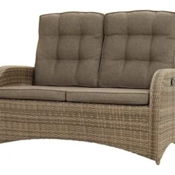 Ploß Rabida Comfort Dining / Lounge 2-Sitzer Sofa, Champagner-meliert, Polyrattan, 148x85x112 Cm, Verstellbar
