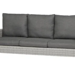 SIENA GARDEN Soria 3-Sitzer Loungesofa, Ice Grey, Alu / Gardino®-Geflecht, 203x87x88 Cm