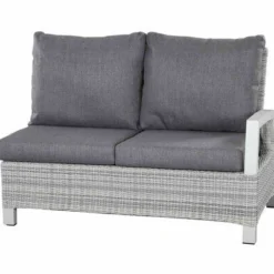 SIENA GARDEN Corido 2-Sitzer Sofa, Ice Grey, Alu / Gardino®-Geflecht, 136x83x88 Cm, Armlehne Links