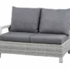 SIENA GARDEN Corido 2-Sitzer Sofa, Ice Grey, Alu / Gardino®-Geflecht, 136x83x88 Cm, Armlehne Rechts