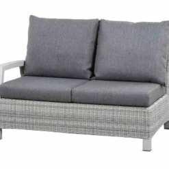 SIENA GARDEN Corido 2-Sitzer Sofa, Ice Grey, Alu / Gardino®-Geflecht, 136x83x88 Cm, Armlehne Rechts