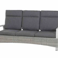 SIENA GARDEN Corido 3-Sitzer Sofa, Ice Grey, Alu / Gardino®-Geflecht, 206x87x103 Cm, Verstellb. Rückenlehnen