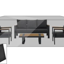 OUTFLEXX Premium Abdeckhaube Für Lounge, Z.B. 21034/ 18927, 400x200x65cm, Wasserbeständig, Schwarz