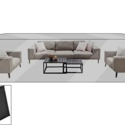 OUTFLEXX Premium Abdeckhaube Für Lounge, Z.B. Lazy Lounge, 470x224x55cm, Wasserbeständig, Schwarz