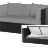 OUTFLEXX 2-Sitzer Sofa, Schwarz, Polyrattan 152x85x70cm, Inkl. Polster Und Wasserfeste Kissenbox