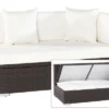OUTFLEXX 2-Sitzer Ecksofa, Braun, Polyrattan, 145x85x70cm, Armlehne Li, Inkl. Kissen, Wasserfeste Kissenbox