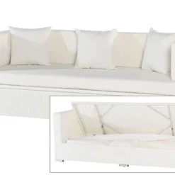 OUTFLEXX 3-Sitzer Sofa, Weiß, Polyrattan, Inkl. Polster Und Wasserfeste Kissenbox