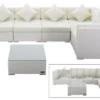 OUTFLEXX Loungemöbel Polyrattan, Weiß, Für 5 Personen, Inkl. Kaffeetisch, Wasserfeste Kissenbox