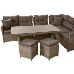 Ploß Rabida Dining-Lounge, Champagner-meliert, Polyrattan, 7 Tlg., 5-6 Pers., 146x85cm, Inkl. Polster 23 Ploß Rabida Dining-Lounge, Champagner-meliert, Polyrattan, 7 Tlg., 5-6 Pers., 146x85cm, Inkl. Polster -Günstiges Garten Perle Geschäft 21636 11.jpg