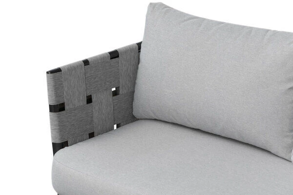 OUTFLEXX Ecklounge, Anthrazit Matt/hellgrau, Alu/Spuncrylic, 3-tlg., Tisch 76x76cm 4-5 Pers 6 OUTFLEXX Ecklounge, Anthrazit Matt/hellgrau, Alu/Spuncrylic, 3-tlg., Tisch 76x76cm 4-5 Pers – Bild 6