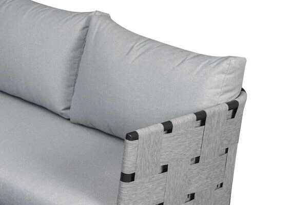 OUTFLEXX Ecklounge, Anthrazit Matt/hellgrau, Alu/Spuncrylic, 3-tlg., Tisch 76x76cm 4-5 Pers 7 OUTFLEXX Ecklounge, Anthrazit Matt/hellgrau, Alu/Spuncrylic, 3-tlg., Tisch 76x76cm 4-5 Pers – Bild 7