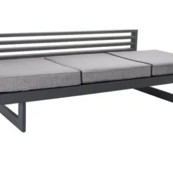 STERN Holly Dining-Bank/Liege, Anthrazit, Aluminium, 216x80x73 Cm, Inkl. Polster Grau Meliert