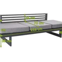 STERN Holly Dining-Bank/Liege, Anthrazit, Aluminium, 216x80x73 Cm, Inkl. Polster Grau Meliert 10 STERN Holly Dining-Bank/Liege, Anthrazit, Aluminium, 216x80x73 Cm, Inkl. Polster Grau Meliert -Günstiges Garten Perle Geschäft 21890 5.jpg