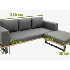 OUTFLEXX Loungeset, Aluminium Mit Sunproof Olefin, FSC Akazie, Gepolstert In Grau, Für 3-4 Personen -Günstiges Garten Perle Geschäft 22368 5.jpg