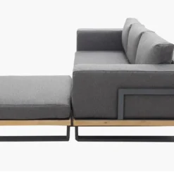 OUTFLEXX Loungeset, Aluminium Mit Sunproof Olefin, FSC Akazie, Gepolstert In Grau, Für 3-4 Personen -Günstiges Garten Perle Geschäft 22368 7.jpg