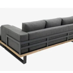 OUTFLEXX Loungeset, Aluminium Mit Sunproof Olefin, FSC Akazie, Gepolstert In Grau, Für 3-4 Personen -Günstiges Garten Perle Geschäft 22368 8.jpg