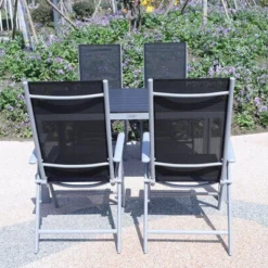 VILLANA Esstischgarnitur, Silber/schwarz, Alu/Holzimitat/Textil, Tisch 150x90cm, 4 Multipositionssessel 25 VILLANA Esstischgarnitur, Silber/schwarz, Alu/Holzimitat/Textil, Tisch 150x90cm, 4 Multipositionssessel -Günstiges Garten Perle Geschäft 22559 06.jpg