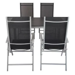 VILLANA Esstischgarnitur, Silber/schwarz, Alu/Holzimitat/Textil, Tisch 150x90cm, 4 Multipositionssessel 26 VILLANA Esstischgarnitur, Silber/schwarz, Alu/Holzimitat/Textil, Tisch 150x90cm, 4 Multipositionssessel -Günstiges Garten Perle Geschäft 22559 07.jpg