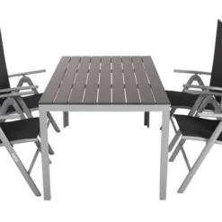 VILLANA Esstischgarnitur, Silber/schwarz, Alu/Holzimitat/Textil, Tisch 150x90cm, 4 Multipositionssessel 27 VILLANA Esstischgarnitur, Silber/schwarz, Alu/Holzimitat/Textil, Tisch 150x90cm, 4 Multipositionssessel -Günstiges Garten Perle Geschäft 22559 08.jpg