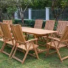 OUTFLEXX Sitzgruppe, Natur, Akazie, Ausziehtisch 180/240 X 100 Cm, 8 Multipositionssessel
