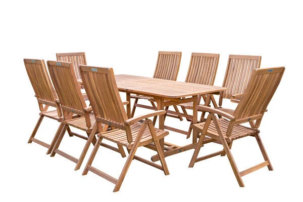 OUTFLEXX Sitzgruppe, Natur, Akazie, Ausziehtisch 180/240 X 100 Cm, 8 Multipositionssessel 2 OUTFLEXX Sitzgruppe, Natur, Akazie, Ausziehtisch 180/240 X 100 Cm, 8 Multipositionssessel – Bild 2