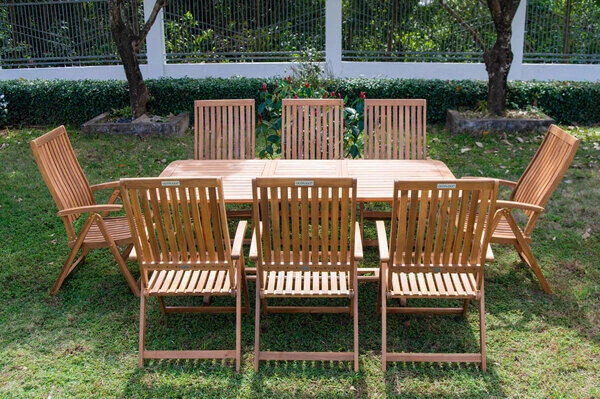 OUTFLEXX Sitzgruppe, Natur, Akazie, Ausziehtisch 180/240 X 100 Cm, 8 Multipositionssessel 6 OUTFLEXX Sitzgruppe, Natur, Akazie, Ausziehtisch 180/240 X 100 Cm, 8 Multipositionssessel – Bild 6