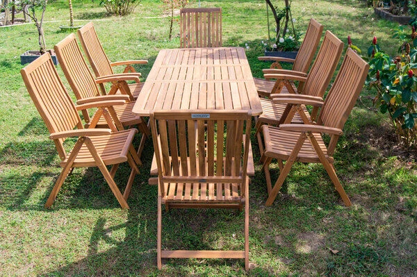 OUTFLEXX Sitzgruppe, Natur, Akazie, Ausziehtisch 180/240 X 100 Cm, 8 Multipositionssessel 7 OUTFLEXX Sitzgruppe, Natur, Akazie, Ausziehtisch 180/240 X 100 Cm, 8 Multipositionssessel – Bild 7